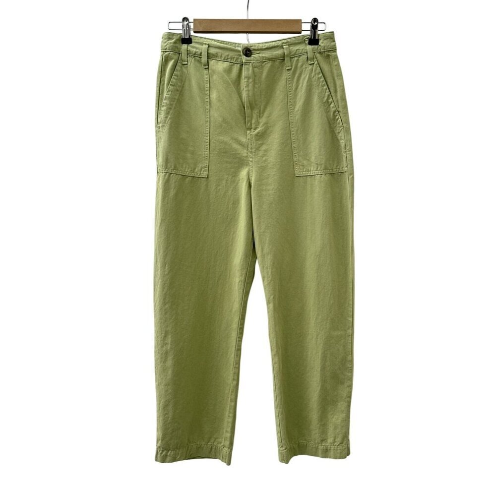 The Great Vintage Straight Relaxed Fit Pants Flat Front Pockets Green Women 28 - Picture 2 of 16
